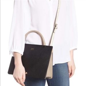 NWOT OAD New York Black/Taupe Leather Prism Bag